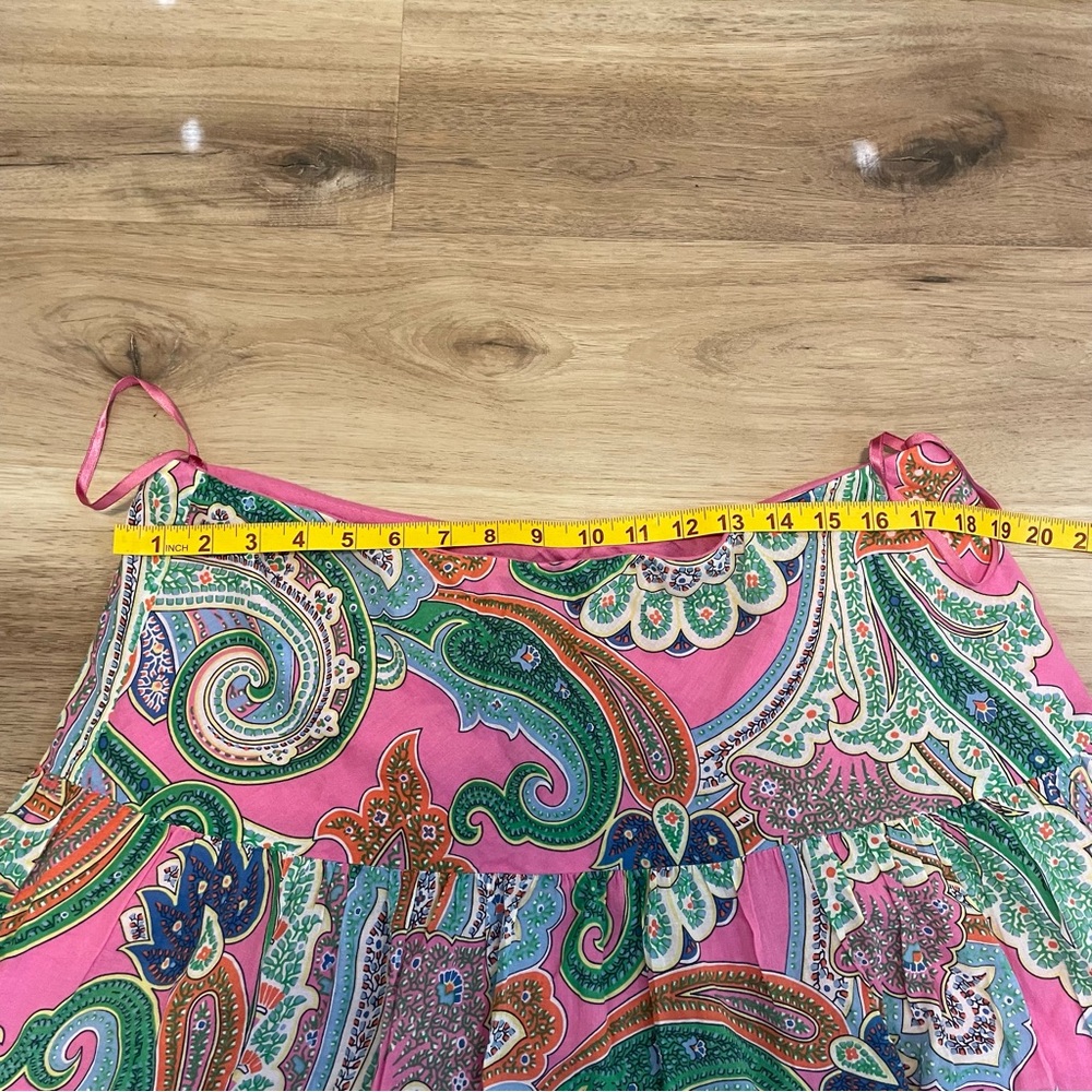 Vintage Lauren Ralph Lauren Pink Bright Full Circle Midi Skirt Size Large - Picture 4 of 6